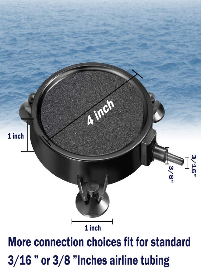 HOCTRAKA 4 Pieces 4 Inch Air Stone Disc Bubbler Diffuser with 12 Pieces Suction Cups for Aquarium Hydroponics Fish Tank Air Pump Round Aquarium Air Stone Kit - Image 2